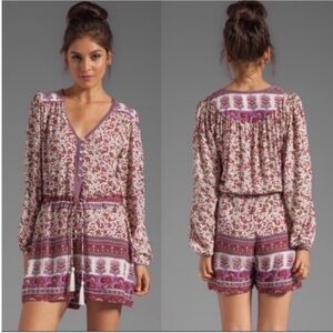 Spell Gypsy Love Playsuit in Berry Size 8